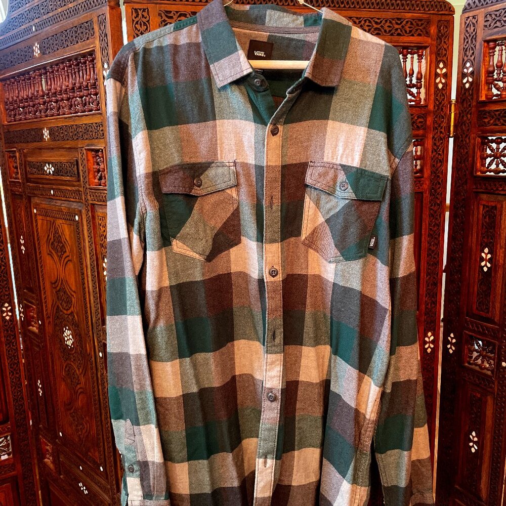 Green VANS Flannel Button Up